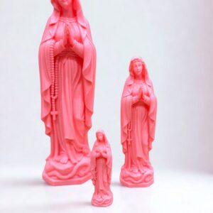 Statue Vierge Marie Lumineuse Rose