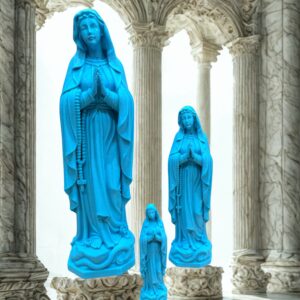 Statue Vierge Marie Bleu Lagon