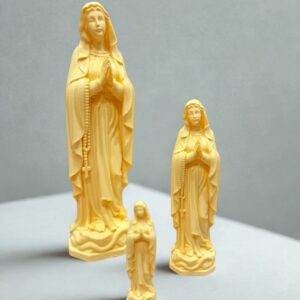 Statue Vierge Marie Jaune Pastel